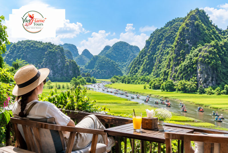 Tam Coc Limestone Mountains and River with Viet Flame Tours