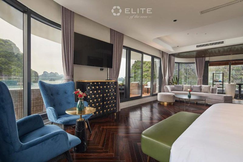 Elite president suite cabin- Elite of the seas Cruise luxury Halong Bay- Smile Travel