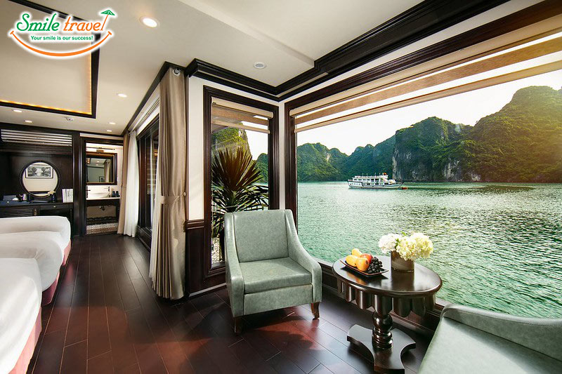 Triple Senior with Ocean view Hermes Cruise Smiletravel Halongbay