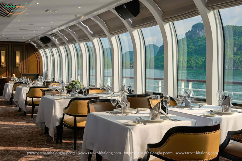 Restaurant on Paradise Delight Cruise Halong Bay- Vietnamhalongbay